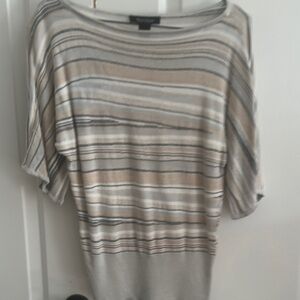 White House Black Market Striped Short Sleeve Sweater Top